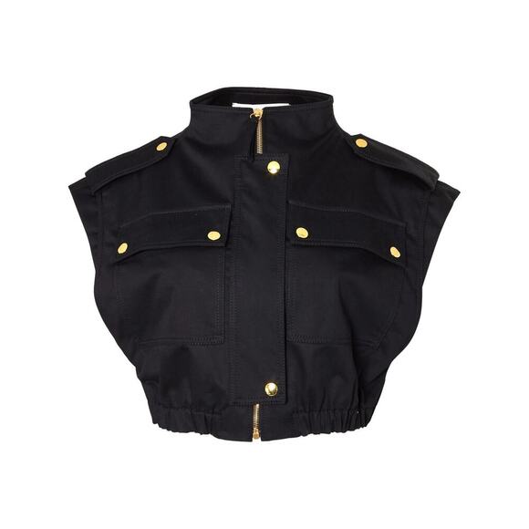 Carolina Herrera Zip-up Cropped Cargo Vest - Picture 1 of 10